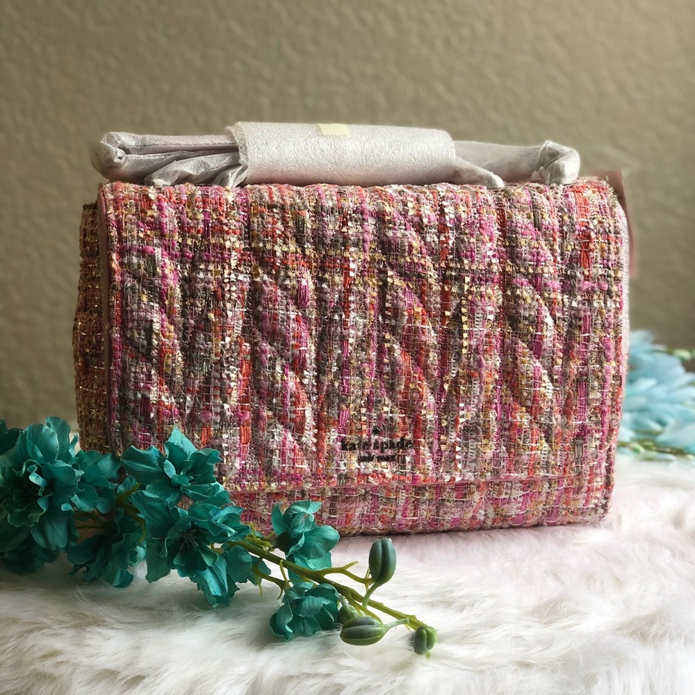 Kate Spade♠️Briar Lane Quilted Tweed Emelyn Purse - Picture 2 of 7